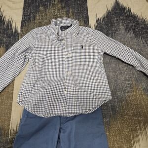 Ralph Lauren Blue and White Checkered Shirt